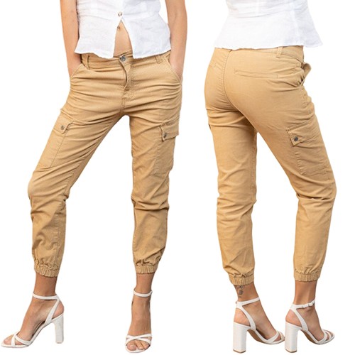 Damen samt cargohose - samt, chino