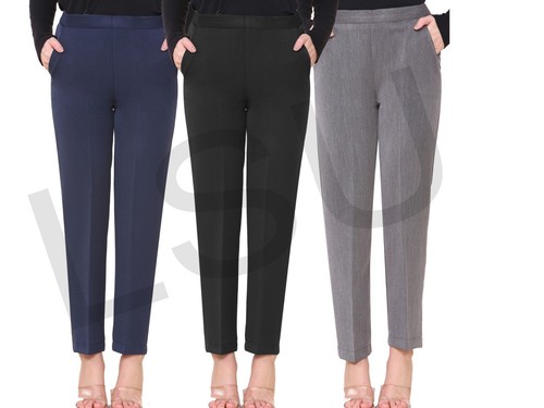 Damenhose halber gummizug - halber,