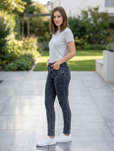 Dünne stoffjeans hüfthose - dünne, in